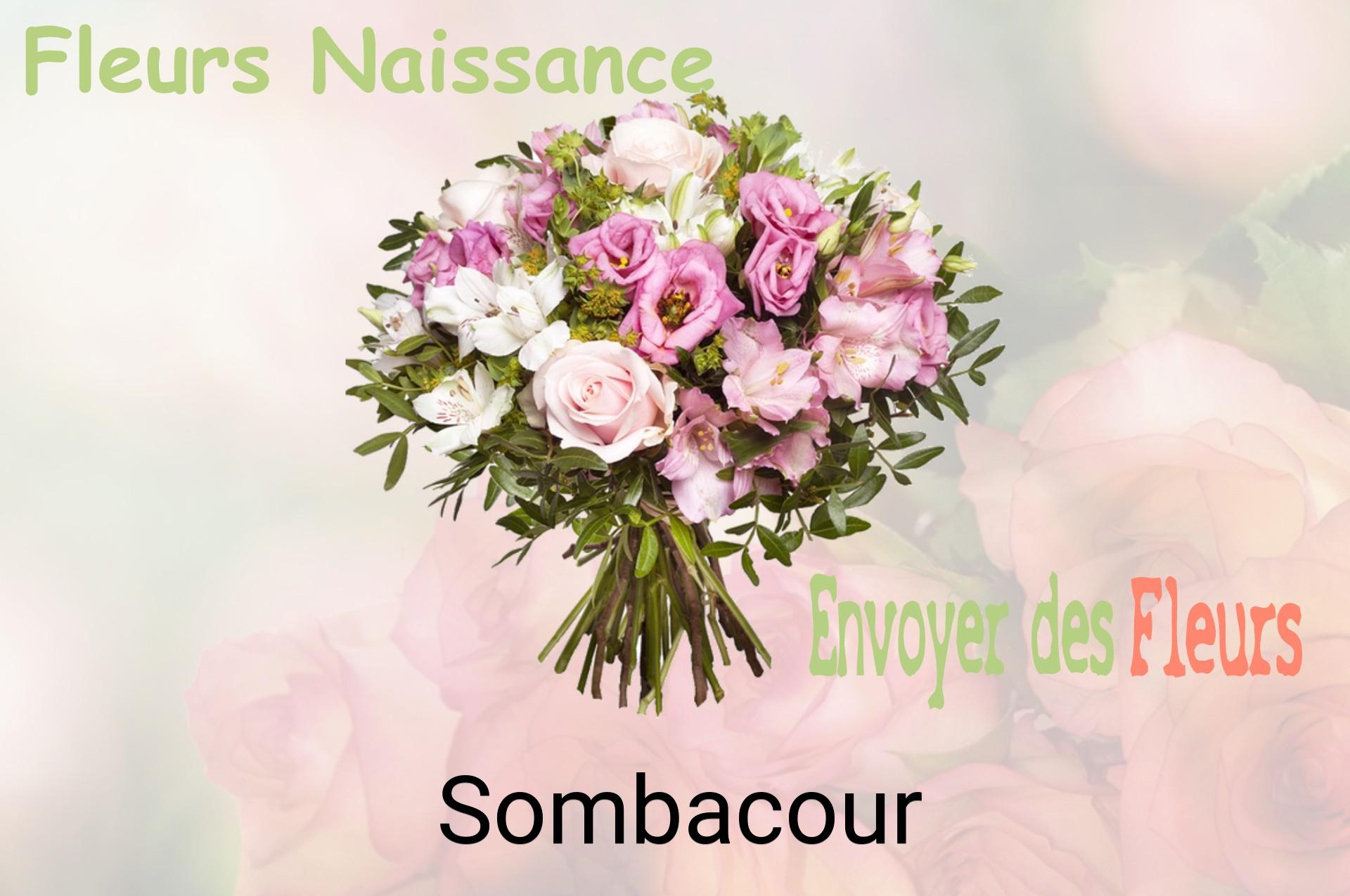 Bouquet de fleurs de naissance livré à Sombacour